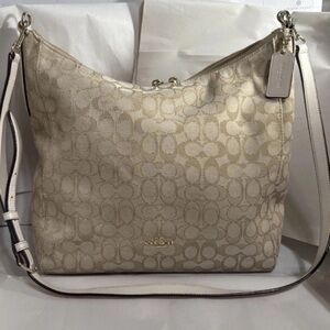 Coach Beige Signature Shoulder Bag​